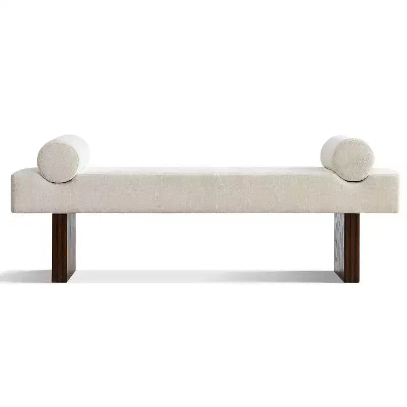 Panca moderna imbottita in ciniglia con cuscini, panca da ingresso con seduta imbottita, panca fondoletto per camera da letto o soggiorno-Panipeachy