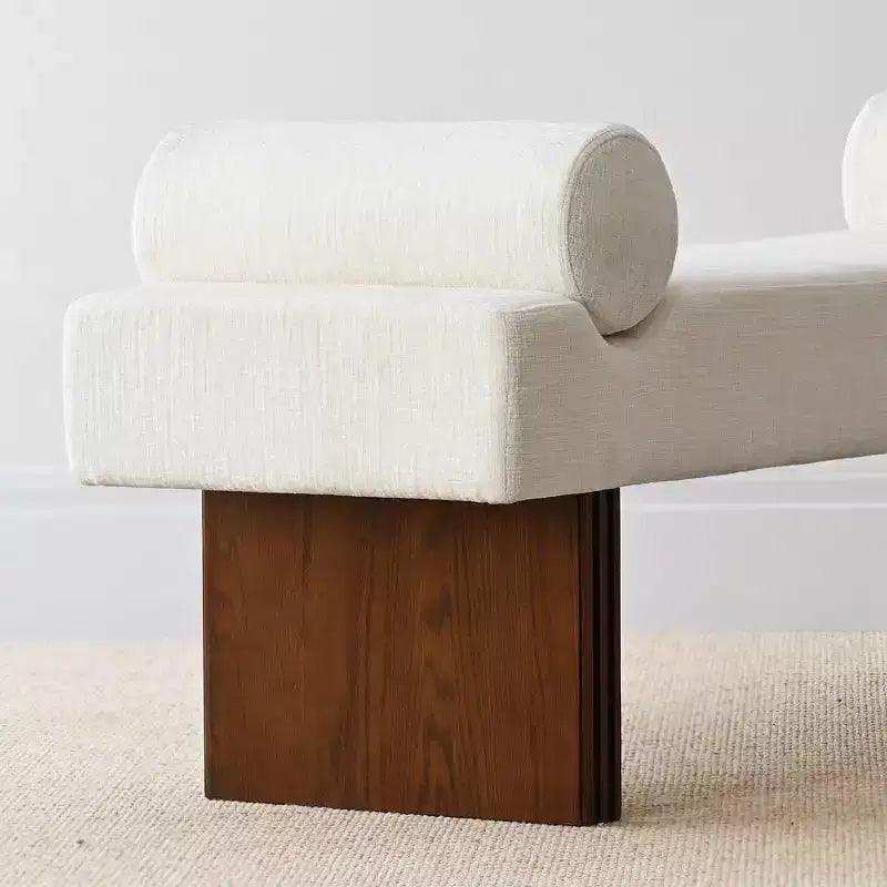 Panca moderna imbottita in ciniglia con cuscini, panca da ingresso con seduta imbottita, panca fondoletto per camera da letto o soggiorno-Panipeachy