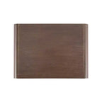 Comodino moderno curvo Whisen con pannello a rilievo geometrico, completamente assemblato, con 2 cassetti e ripiano aperto, robusto tavolino in legno - Noce