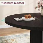 Tavolo da pranzo rotondo allungabile da cascina 120-160 cm Tavolo da cucina in legno allungabile con gambe più larghe e supporto in metallo per 4-8 persone, salvaspazio per appartamento
