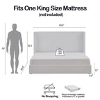 Christopher Knight Home Heino - Letto da terra moderno in microfibra di cocco con testiera ad alette