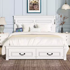 Struttura Letto a Baldacchino Clihome con Testiera Alta, Cassetti Portaoggetti e Luci a LED (Queen/King)