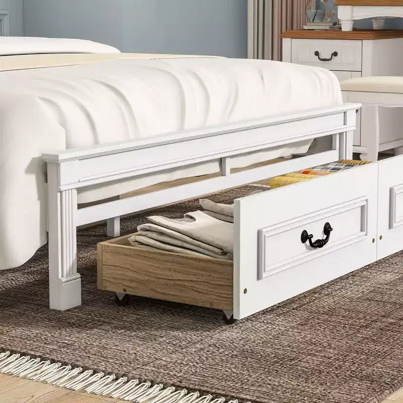 Struttura Letto a Baldacchino Clihome con Testiera Alta, Cassetti Portaoggetti e Luci a LED (Queen/King)