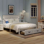 Struttura Letto a Baldacchino Clihome con Testiera Alta, Cassetti Portaoggetti e Luci a LED (Queen/King)