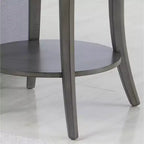 GDFStudio Tyn Tavolino moderno rotondo a 2 ripiani in legno con mensola sottostante e gambe curve