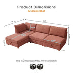 GDFStudio Zayne Divano Sezionale Modulare Trasformabile a 4 Posti in Tessuto con Contenitore Stile Moderno