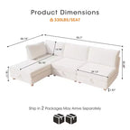 GDFStudio Zayne Divano Sezionale Modulare Trasformabile a 4 Posti in Tessuto con Contenitore Stile Moderno
