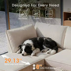 GDFStudio Zayne Divano Sezionale Modulare Trasformabile a 4 Posti in Tessuto con Contenitore Stile Moderno
