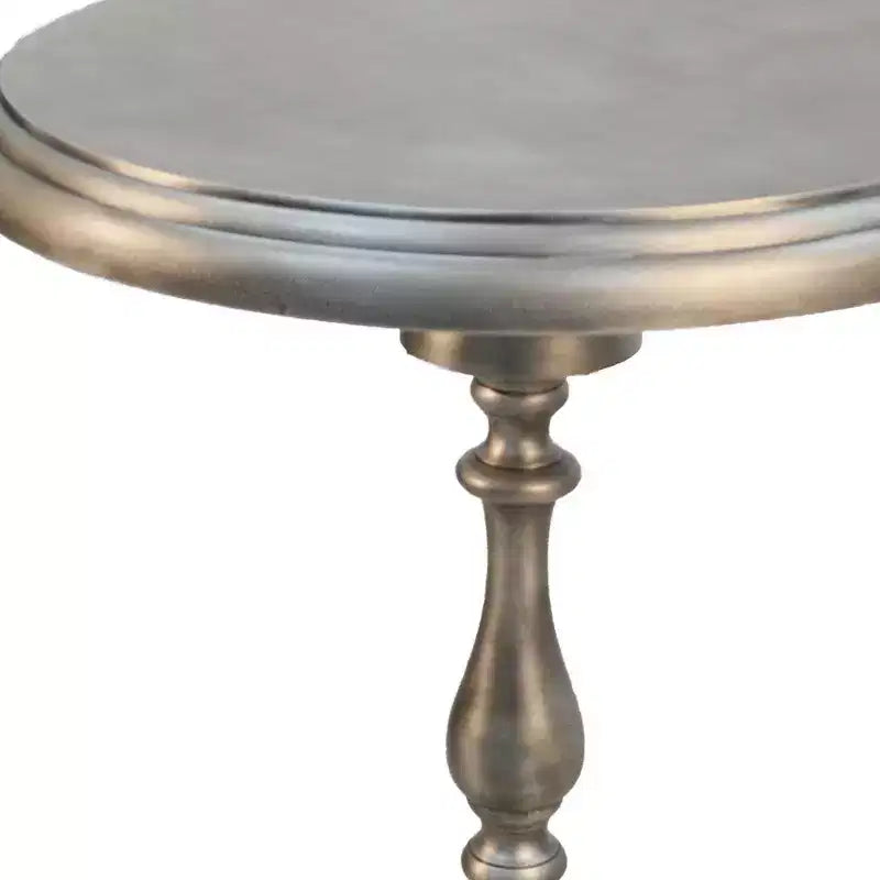 HomeRoots Tavolino Tondo in Metallo Nickel Anticato da 24 pollici