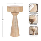 Kate and Laurel Tavolino laterale in legno Solbrett, naturale, 12x12x22