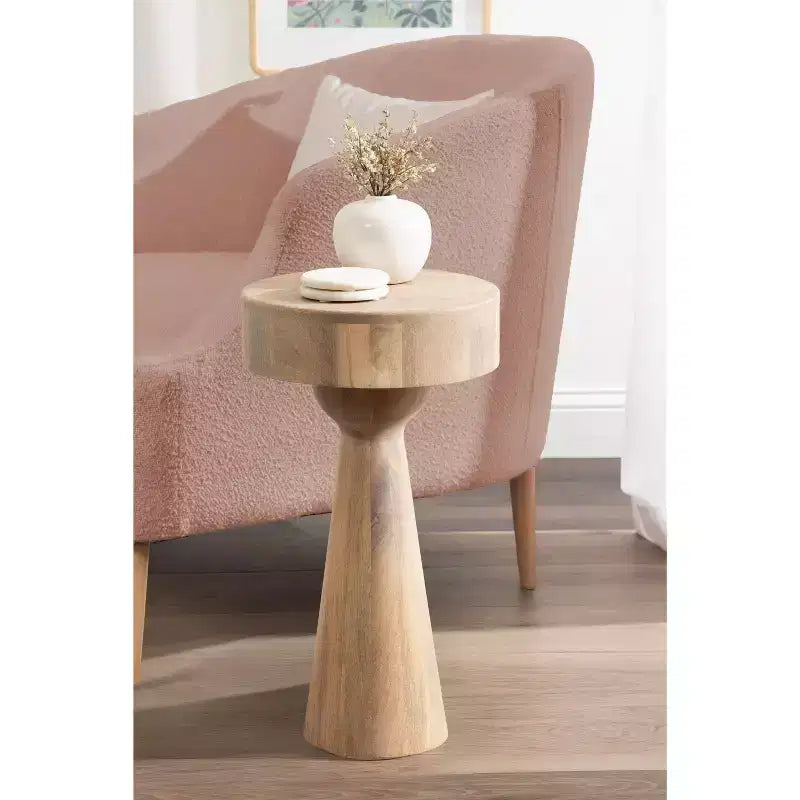 Kate and Laurel Tavolino laterale in legno Solbrett, naturale, 12x12x22