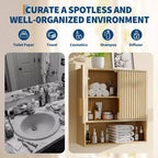 Mobiletto a specchio classico effetto "porta di granaio" con ripiani regolabili Mobiletto da parete per bagno Dimensioni: 25 X 23,6 X 9 pollici
