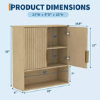 Mobiletto a specchio classico effetto "porta di granaio" con ripiani regolabili Mobiletto da parete per bagno Dimensioni: 25 X 23,6 X 9 pollici