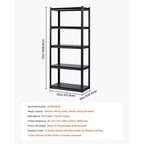 Scaffali portaoggetti 16 P x 32 L x 72 H a 5 ripiani Scaffalatura da garage resistente portatile