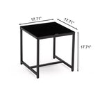 Set di 2 comodini in MDF nero con gambe in metallo, tavolini moderni per camera da letto