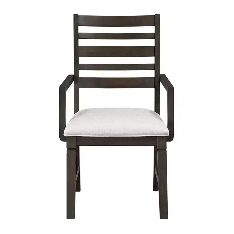 GDFStudio Everett Sedia da pranzo classica in legno con sedile imbottito (set da 2)