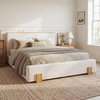 Letto imbottito GDFStudio Layton moderno e minimalista in bouclé con testiera