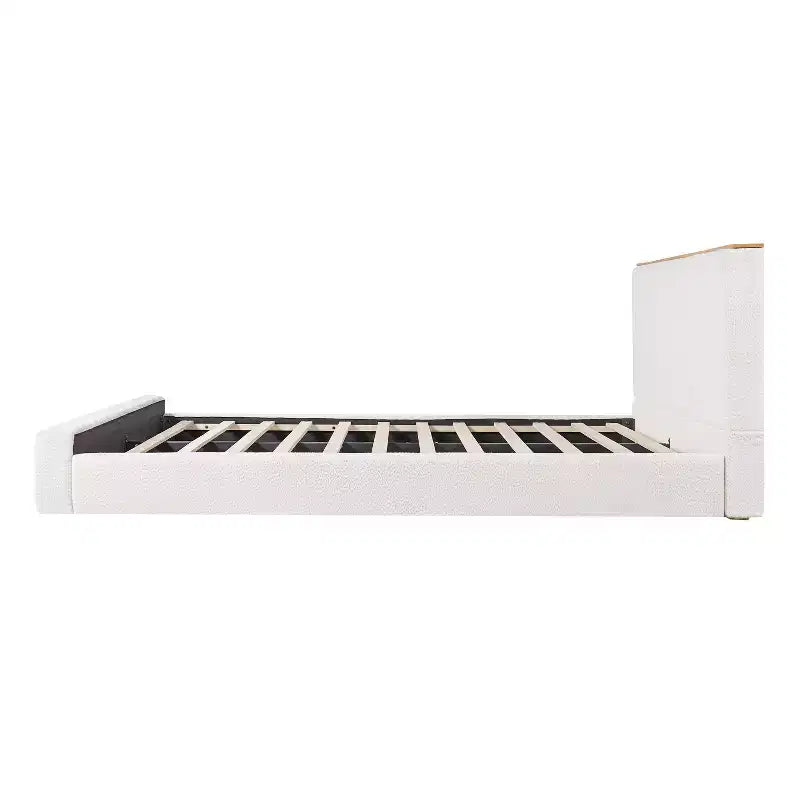 Letto imbottito GDFStudio Layton moderno e minimalista in bouclé con testiera