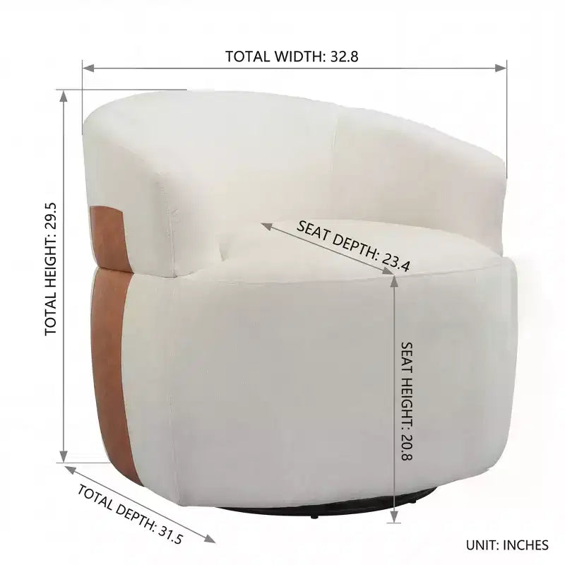 GDFStudio Winnie Poltroncina Girevole Moderna con Struttura in Legno e Gambe in Metallo