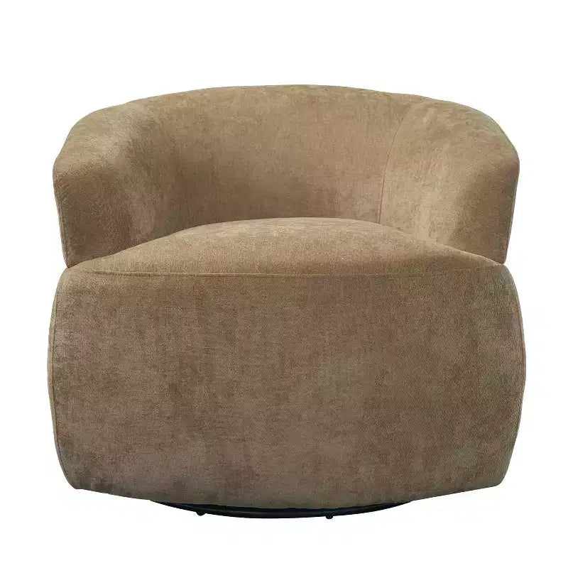 GDFStudio Winnie Poltroncina Girevole Moderna con Struttura in Legno e Gambe in Metallo