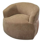 GDFStudio Winnie Poltroncina Girevole Moderna con Struttura in Legno e Gambe in Metallo
