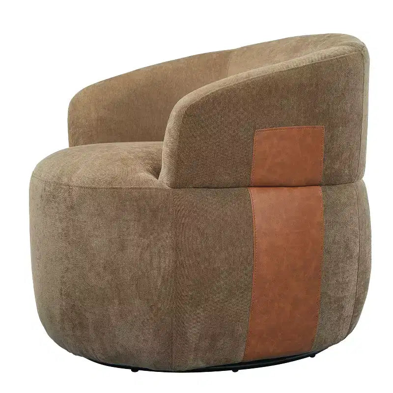 GDFStudio Winnie Poltroncina Girevole Moderna con Struttura in Legno e Gambe in Metallo