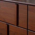 Cassettiera Doppia a 6 Cassetti Verticale Moderna in Legno Massello Noce - Walker Edison