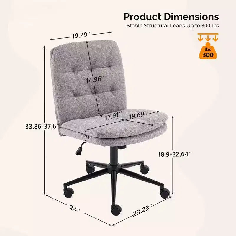 Sedia da ufficio senza braccioli Karl Home con ruote