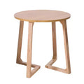 Fun little toys brand 24 Round End Table, Mid Century Modern Solid Wood Sofa Side Table with V-Shaped Legs, Small Coffee Table for Small Space