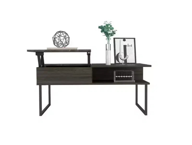 Tavolino da caffè sollevabile Juvve, con un ripiano, finitura Carbon Espresso / Onyx, marca Fun little toys