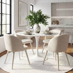 Set di 2 sedie da pranzo moderne imbottite in tessuto con braccioli e gambe in metallo avvolto, sedute imbottite per cucina e sala da pranzo - Panipeachy