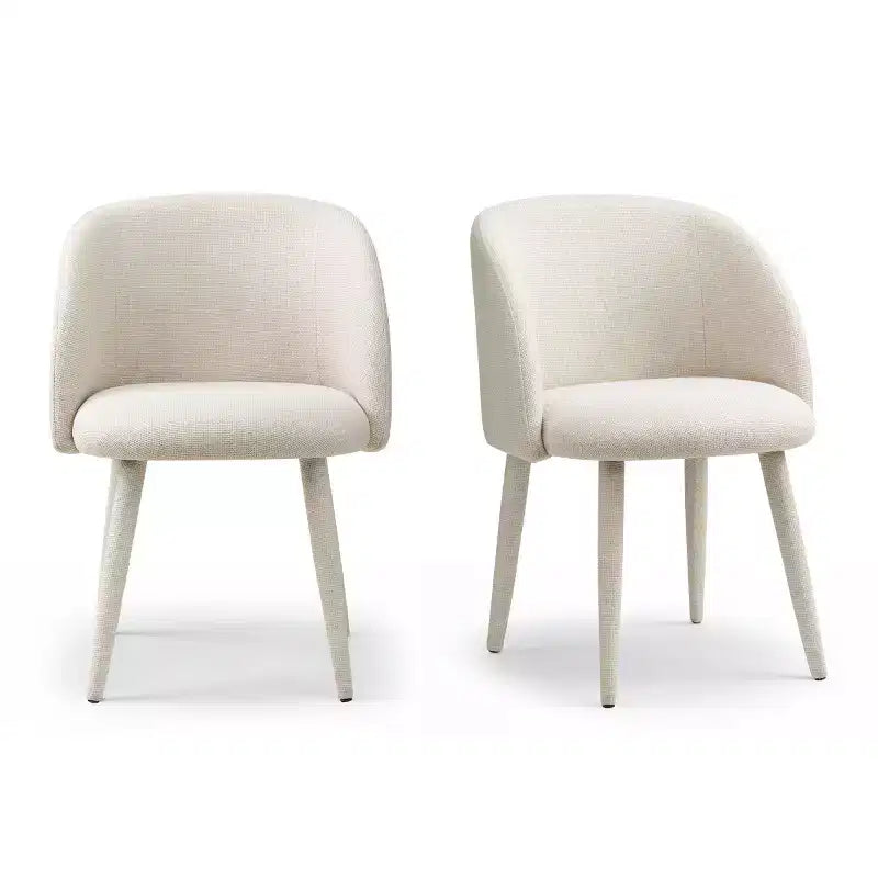 Set di 2 sedie da pranzo moderne imbottite in tessuto con braccioli e gambe in metallo avvolto, sedute imbottite per cucina e sala da pranzo - Panipeachy