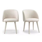 Set di 2 sedie da pranzo moderne imbottite in tessuto con braccioli e gambe in metallo avvolto, sedute imbottite per cucina e sala da pranzo - Panipeachy