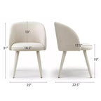 Set di 2 sedie da pranzo moderne imbottite in tessuto con braccioli e gambe in metallo avvolto, sedute imbottite per cucina e sala da pranzo - Panipeachy