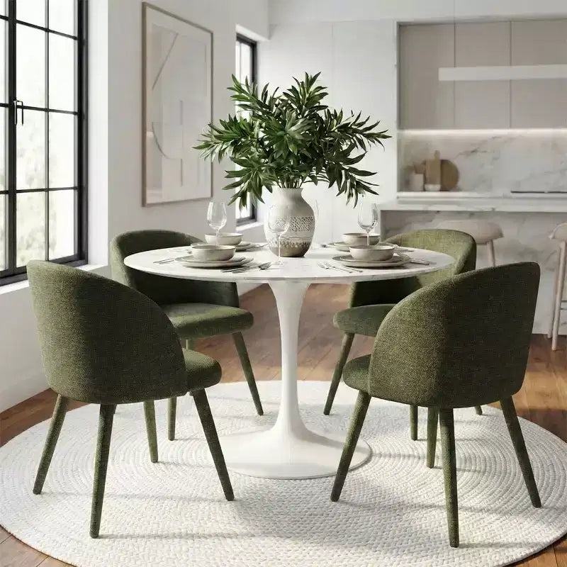 Set di 2 sedie da pranzo moderne imbottite in tessuto con braccioli e gambe in metallo avvolto, sedute imbottite per cucina e sala da pranzo - Panipeachy