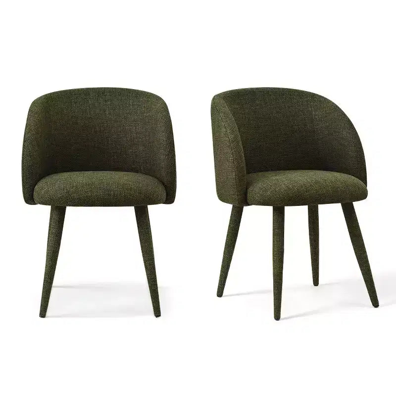 Set di 2 sedie da pranzo moderne imbottite in tessuto con braccioli e gambe in metallo avvolto, sedute imbottite per cucina e sala da pranzo - Panipeachy