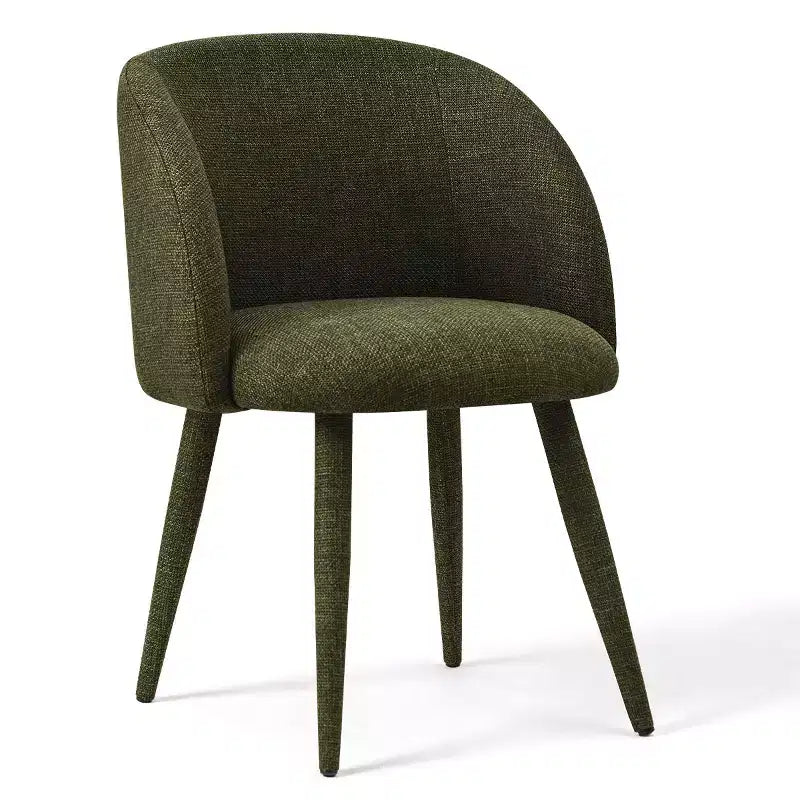 Set di 2 sedie da pranzo moderne imbottite in tessuto con braccioli e gambe in metallo avvolto, sedute imbottite per cucina e sala da pranzo - Panipeachy