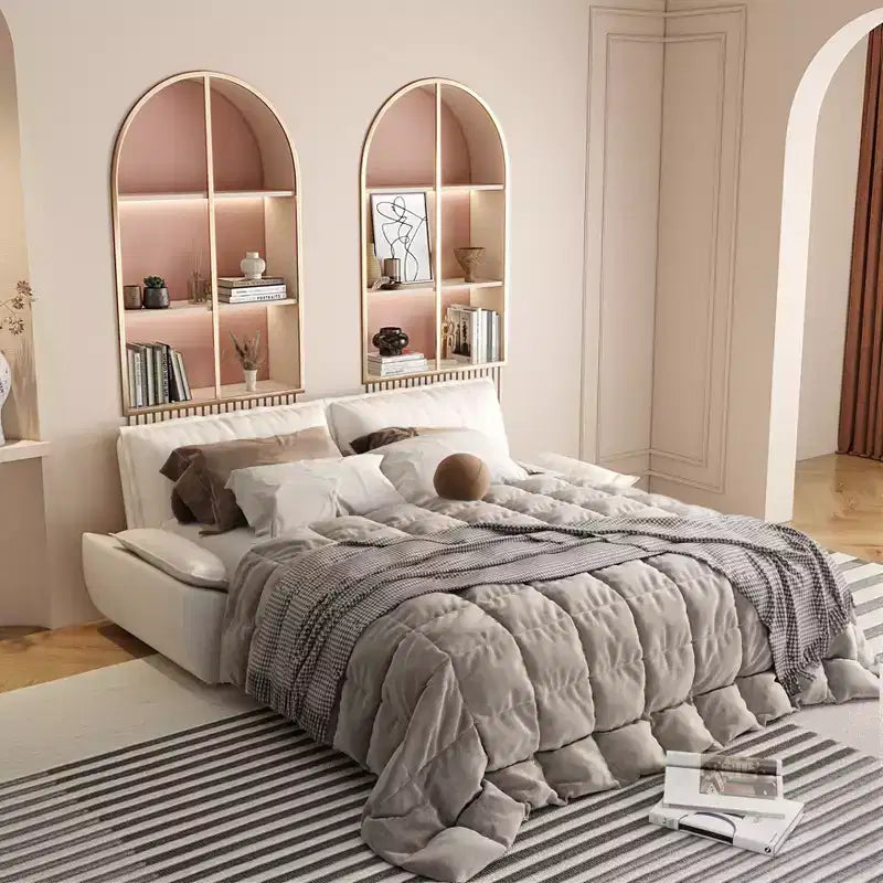 Divano letto trasformabile in velluto FurnitureR, divano letto estraibile a 3 posti, divano pieghevole 3-in-1 per soggiorno e appartamento, beige