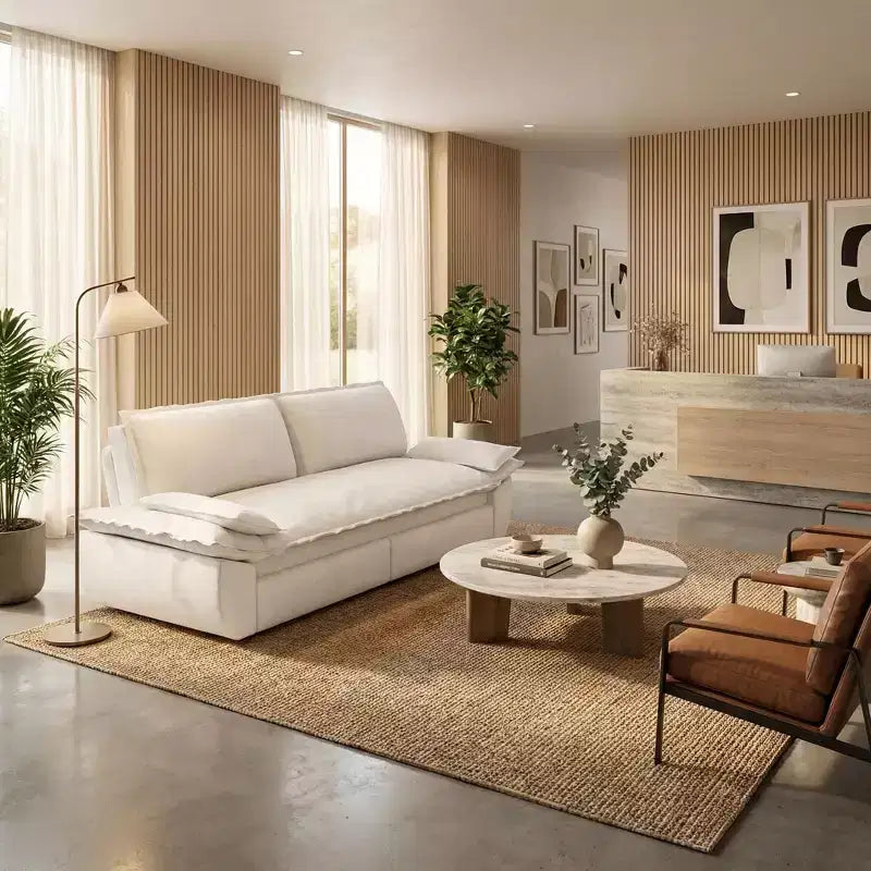 Divano letto trasformabile in velluto FurnitureR, divano letto estraibile a 3 posti, divano pieghevole 3-in-1 per soggiorno e appartamento, beige
