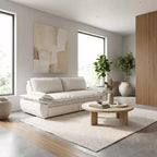Divano letto trasformabile in velluto FurnitureR, divano letto estraibile a 3 posti, divano pieghevole 3-in-1 per soggiorno e appartamento, beige