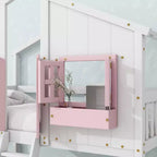 Sailvan Letto a Castello a Casa su Casa con Tetto e Finestra, Design di Sicurezza a Bassa Altezza
