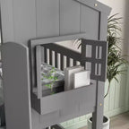 Sailvan Letto a Castello a Casa su Casa con Tetto e Finestra, Design di Sicurezza a Bassa Altezza