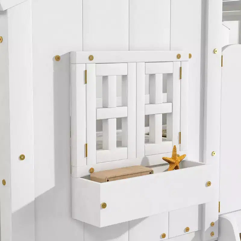 Sailvan Letto a Castello a Casa su Casa con Tetto e Finestra, Design di Sicurezza a Bassa Altezza
