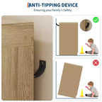 Armadio basso 43.3 con asta appendiabiti e 4 cassetti, mobile a 2 ante in legno con organizer per camera da letto