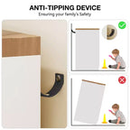 Armadio basso 43.3 con asta appendiabiti e 4 cassetti, mobile a 2 ante in legno con organizer per camera da letto