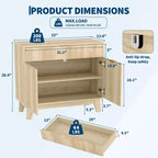 Credenza a Buffet con Scanalature, Ripiano Regolabile e Cassetto per Sala da Pranzo Cucina Soggiorno