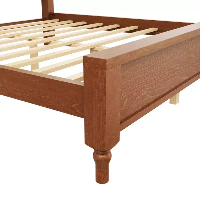 GDFStudio Letto a piattaforma in legno Peterson con testiera imbottita