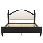 GDFStudio Letto a piattaforma in legno Peterson con testiera imbottita