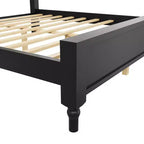 GDFStudio Letto a piattaforma in legno Peterson con testiera imbottita