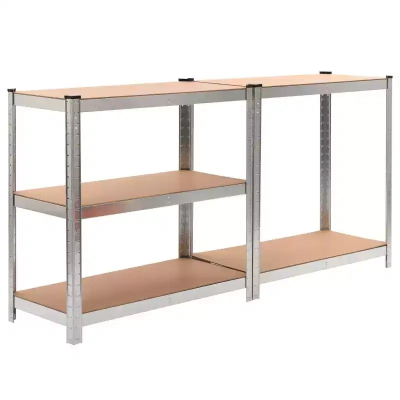 vidaXL Scaffalature Resistenti a 5 Ripiani 5 pz Acciaio Argentato e Legno Multistrato
